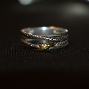 David Yurman X Crossover Ring with 18K Gold